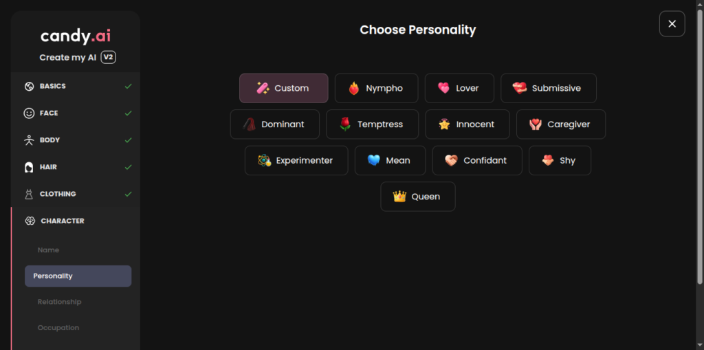 Candy AI customization
