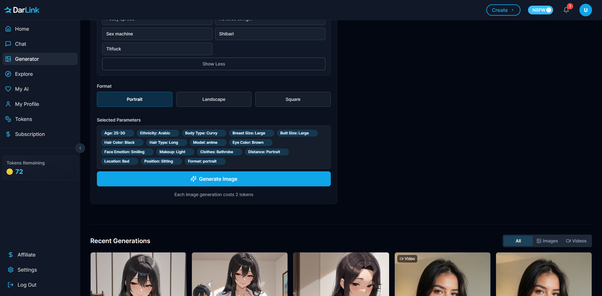 Darlink AI Porn generator