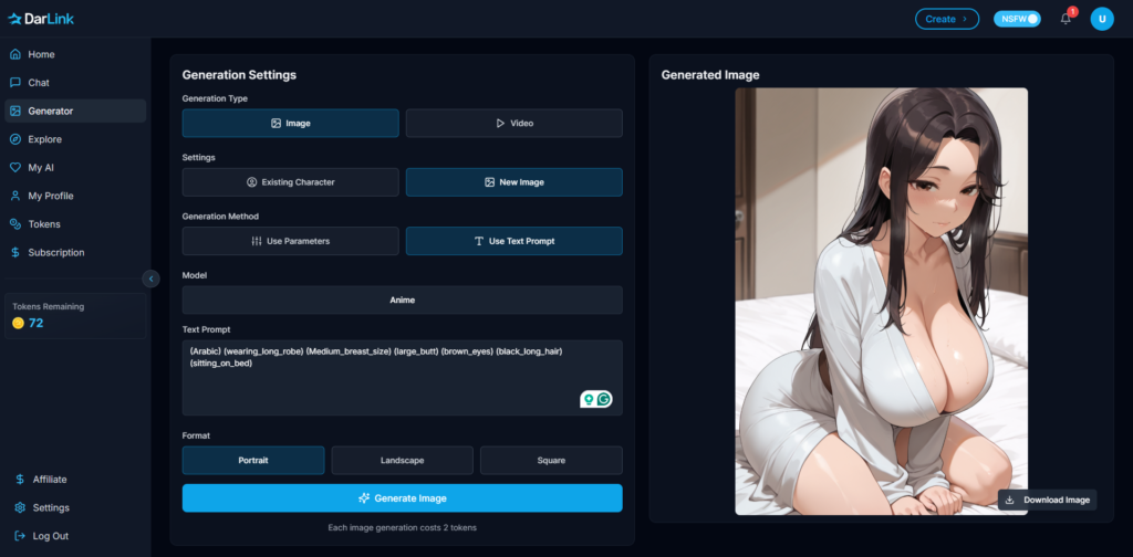 Darlink AI Text prompt